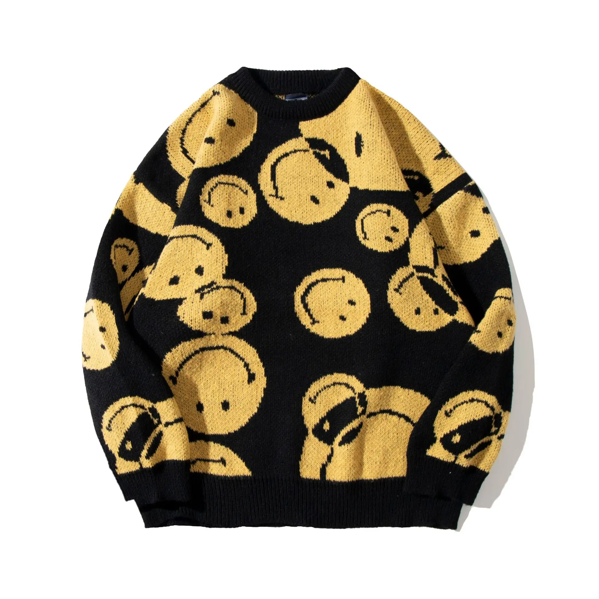 Autumn Winter Men's Oversize Sweaters Tops Smile Cartoon Sweater Hip Hop Streetwear Pullover Harajuku Men Sweater Free Shipping
Autumn Winter Men's Oversize Sweaters Tops Smile Cartoon Sweater Hip Hop Streetwear Pullover Harajuku Men Sweater Free Shipping