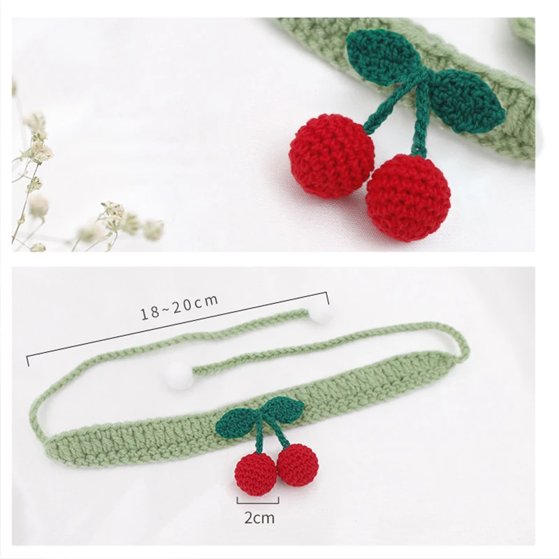 Cute Dog Neckerchief Cute Pet Dog Cat Pure Hand-woven Bandana Bibs Scarf Cherry Collar Neckerchief Pet Dog Accessories 
Cute Dog Neckerchief Cute Pet Dog Cat Pure Hand-woven Bandana Bibs Scarf Cherry Collar Neckerchief Pet Dog Accessories