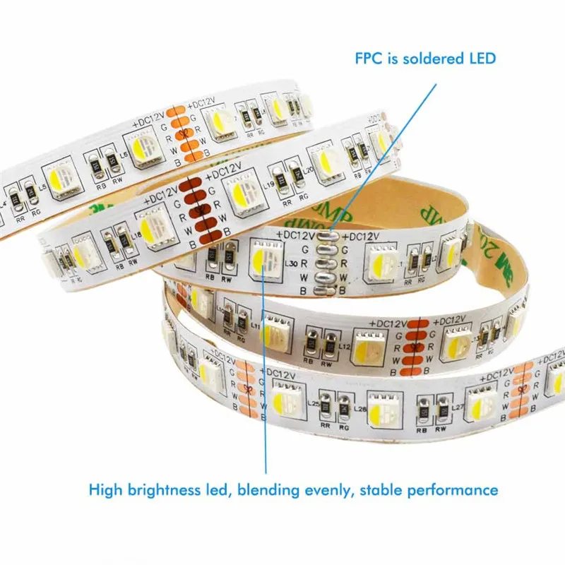 

CLAITE 5M RGBW RGBWW 4 In 1 Chip SMD5050 300LEDs Strip Light Non-waterproof Indoor Use DC12V For Home Decoration Flexible