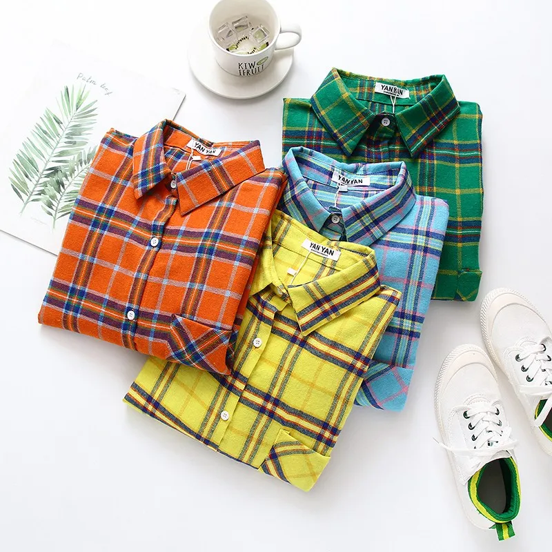 Plaid Shirts for Women Oversize Single Breasted Long Sleeve Korean Blouse Loose Trendy Retro Blouse Seller Reccomend Y5
Plaid Shirts for Women Oversize Single Breasted Long Sleeve Korean Blouse Loose Trendy Retro Blouse Seller Reccomend Y5