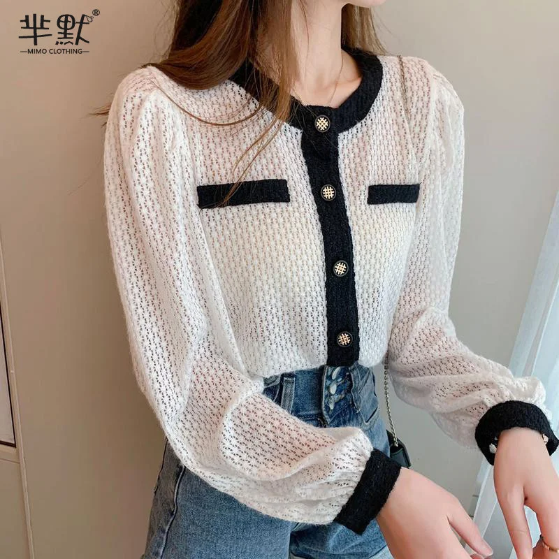 Gentle Lace Shirt Women's Autumn 2021 Autumn New Design Sense Niche Long-Sleeved Shirt Retro Openwork Blouse 
Gentle Lace Shirt Women's Autumn 2021 Autumn New Design Sense Niche Long-Sleeved Shirt Retro Openwork Blouse