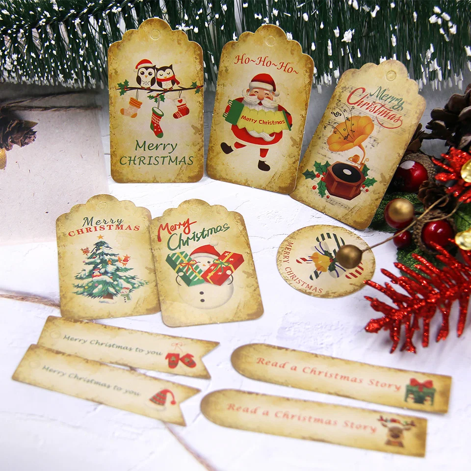 2021 New 50PCS Vintage Christmas Paper Tags With Hemp Rope Multi Type for 2021 Xmas Crafts Wrapping Decoration Hanging Labels
2021 New 50PCS Vintage Christmas Paper Tags With Hemp Rope Multi Type for 2021 Xmas Crafts Wrapping Decoration Hanging Labels
