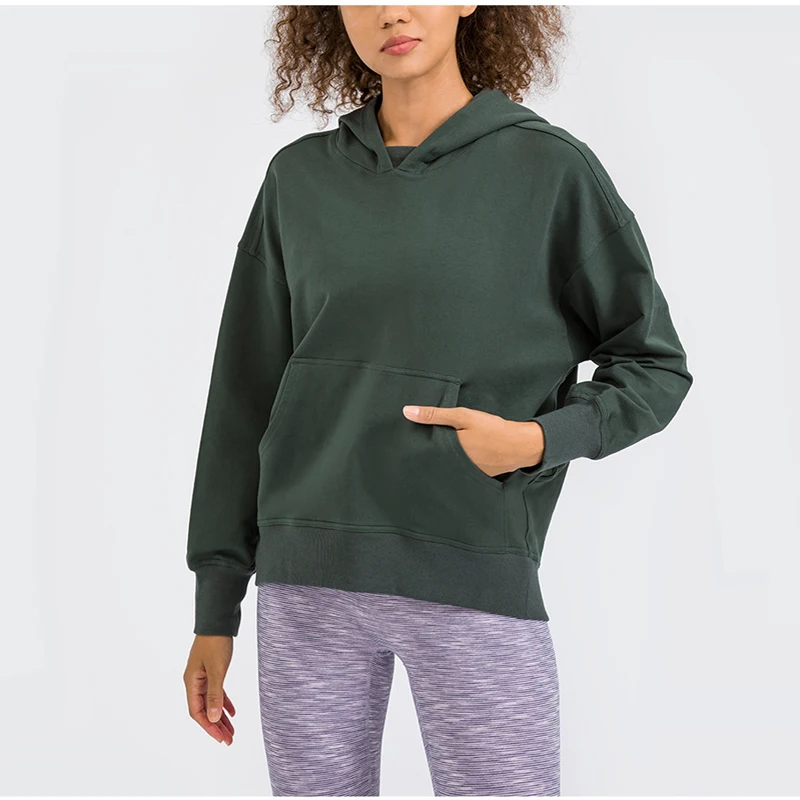Casual Cotton French Terry Hooded Sweatshirts Pullover Women Relaxed Fit Long Sleeved Solid Athletic Hoodies Tops with Pockets
Casual Cotton French Terry Hooded Sweatshirts Pullover Women Relaxed Fit Long Sleeved Solid Athletic Hoodies Tops with Pockets