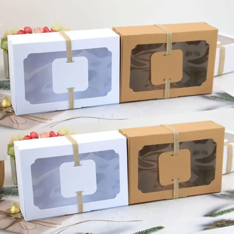 12pcs Kraft Paper Candy Box Favor Gift Box PVC Clear Window Cookies Treats Boxes Christmas New Year Wedding Party Decoration
12pcs Kraft Paper Candy Box Favor Gift Box PVC Clear Window Cookies Treats Boxes Christmas New Year Wedding Party Decoration