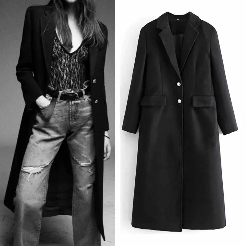 Женская элегантная однотонная черная длинная утолщенная теплая одежда
Женская элегантная однотонная черная длинная утолщенная теплая одежда