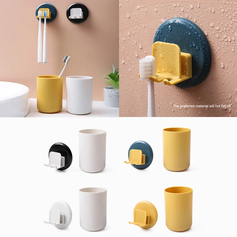 Toothbrush Rack Without Holes Creative Toilet Wall Rack Storage Box Toothbrush Cup Set Punch Free Brush Sticker Stand For Baño
Toothbrush Rack Without Holes Creative Toilet Wall Rack Storage Box Toothbrush Cup Set Punch Free Brush Sticker Stand For Baño