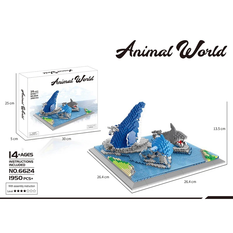Animal World Shark Whale Dolphin Mini Building Block 3D DIY Micro Diamond Brick Blocks Children Gift Toy
Animal World Shark Whale Dolphin Mini Building Block 3D DIY Micro Diamond Brick Blocks Children Gift Toy