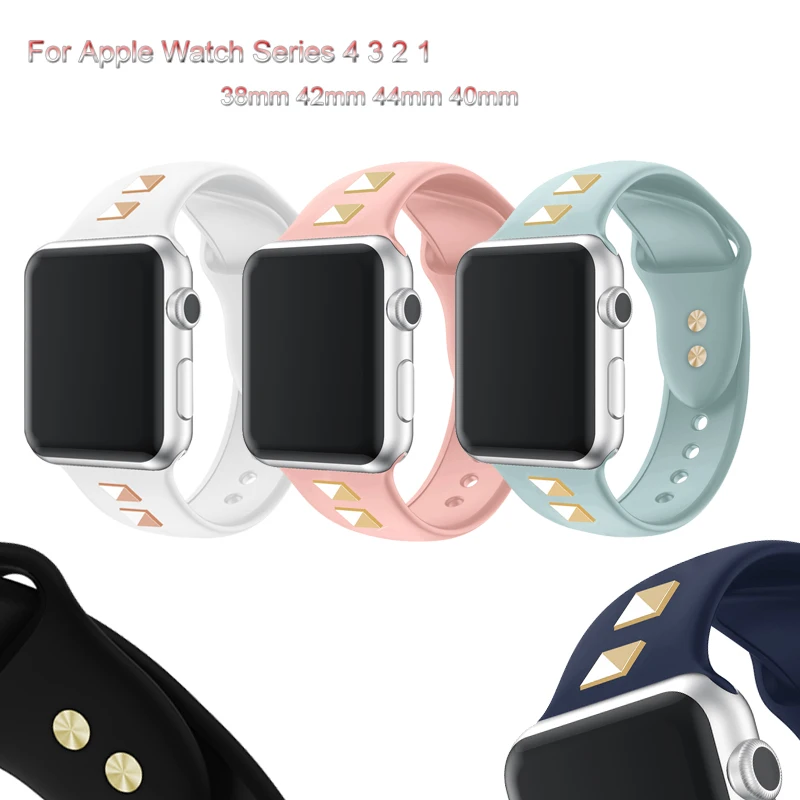 Ремешок силиконовый для apple watch series 6 se 5 4 3 iwatch band 44 мм 40 42 38 мм|Ремешки часов| |