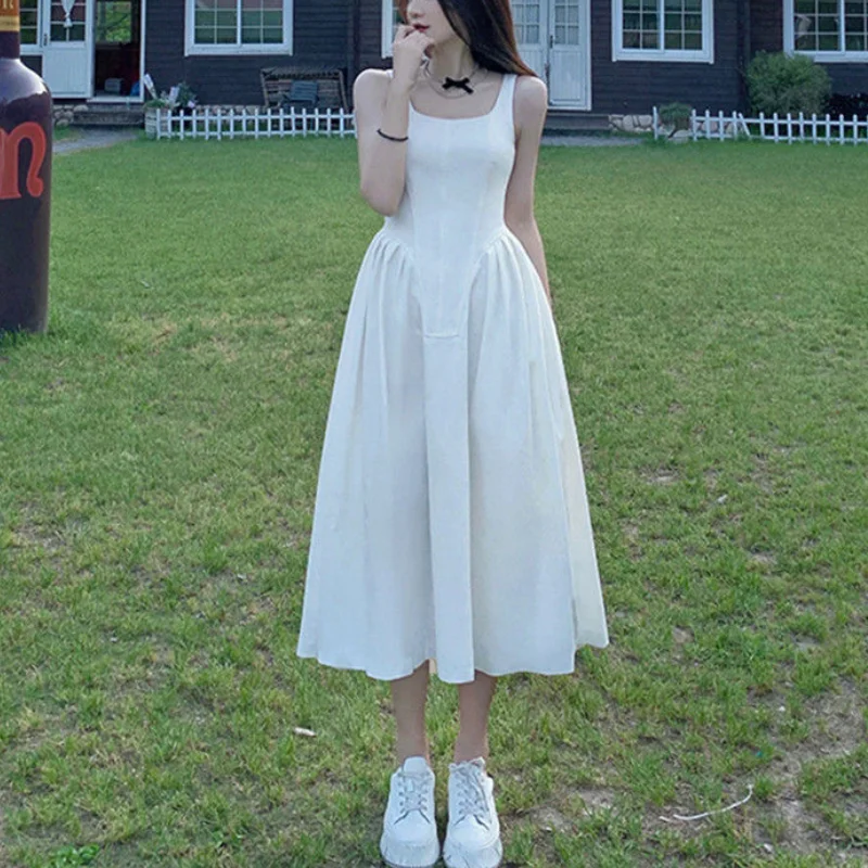 Elegant White Strap Dress Women Casual Party Midi Korean Style Dress French Chiffon Puff Sleeve Women's Summer Sundresses 2021
Elegant White Strap Dress Women Casual Party Midi Korean Style Dress French Chiffon Puff Sleeve Women's Summer Sundresses 2021