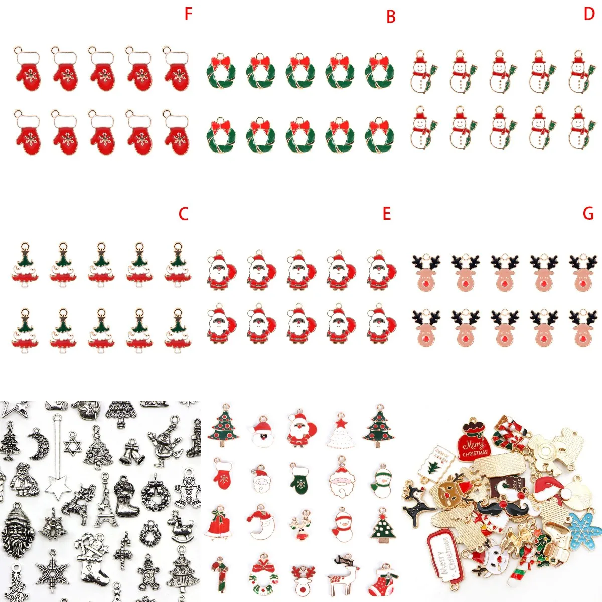 24x Mixed Metal Enamel Charms Christmas Pendants Ornaments Beads for Bracelet Earrings Jewelry Making Xmas Tree Decor Kids Gift
24x Mixed Metal Enamel Charms Christmas Pendants Ornaments Beads for Bracelet Earrings Jewelry Making Xmas Tree Decor Kids Gift