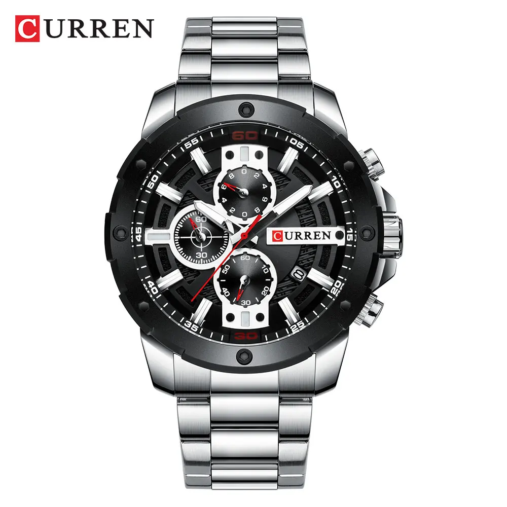 CURREN Watches Men Stainless Steel Band Quartz Wristwatch Military Chronograph Clock Male Fashion Sporty Watch Waterproof 8336
CURREN Watches Men Stainless Steel Band Quartz Wristwatch Military Chronograph Clock Male Fashion Sporty Watch Waterproof 8336