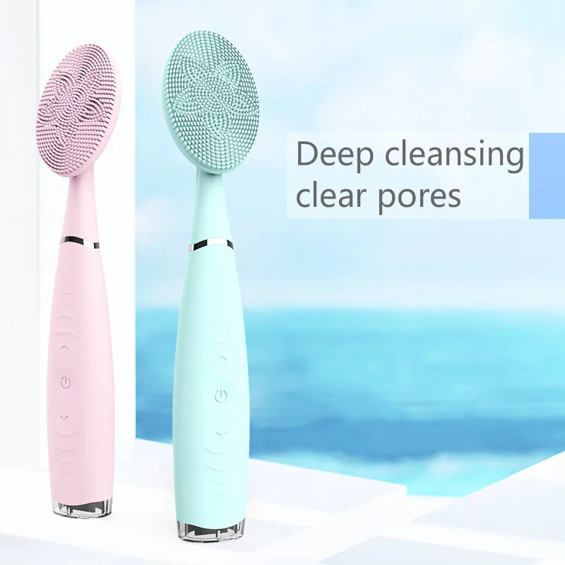 Electric Silicone Face Brush Pore Cleansing Instrument Remove Greasy Hand-held Cleansing Brush Massage Face Washing Machine
