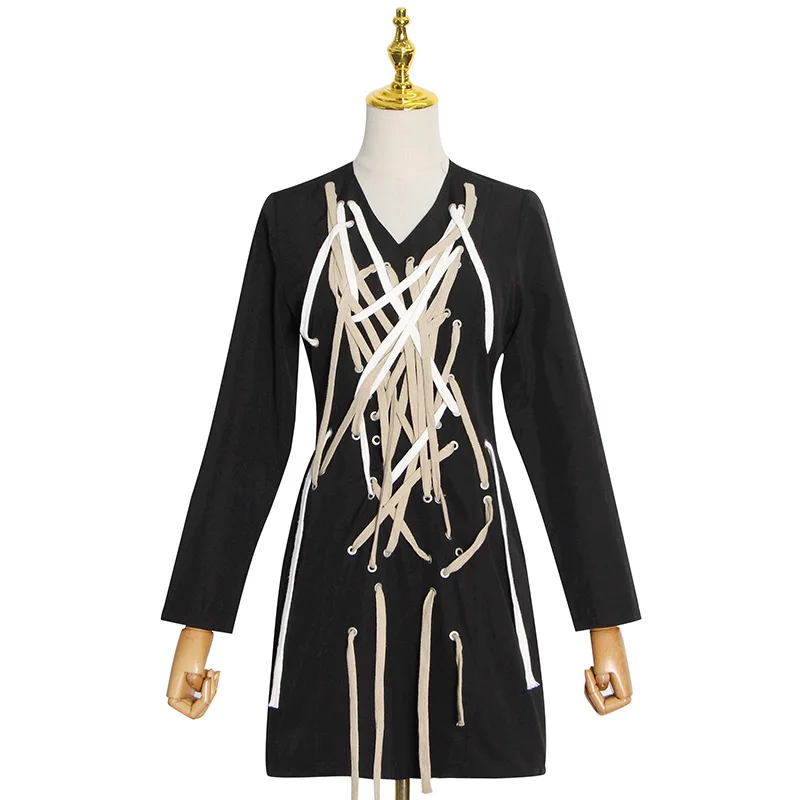 MSXU Winter New Fashion Temperament Dark Sexy V-neck Cross Drawstring Party Club Short Dress Women
MSXU Winter New Fashion Temperament Dark Sexy V-neck Cross Drawstring Party Club Short Dress Women