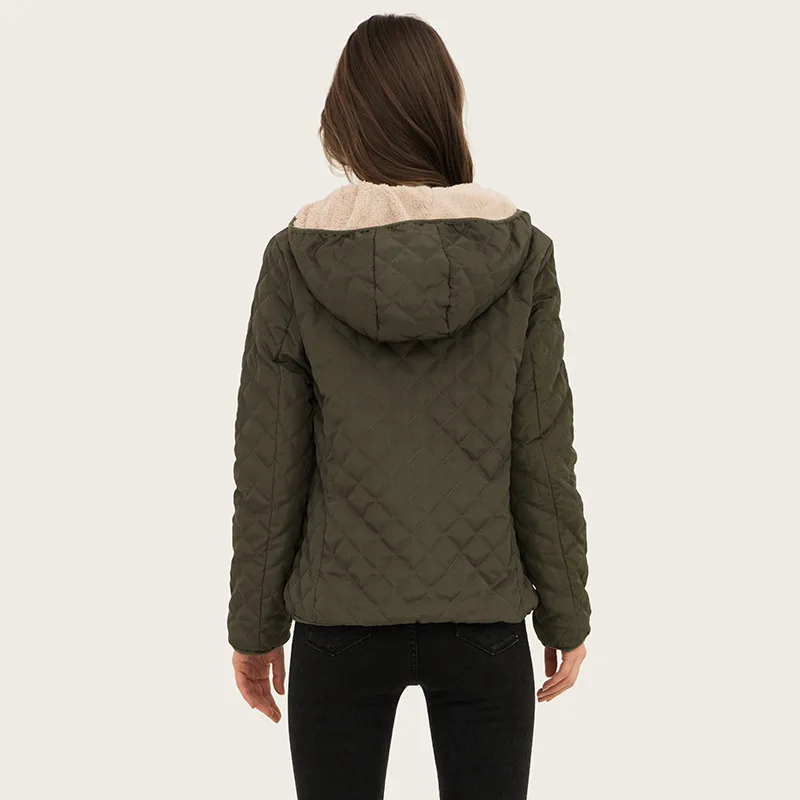 New Style Hooded Long-Sleeved Lightweight Cotton-Padded Jacket Women's Solid Color Cotton-Padded Jacket Women's Short Jacket
New Style Hooded Long-Sleeved Lightweight Cotton-Padded Jacket Women's Solid Color Cotton-Padded Jacket Women's Short Jacket