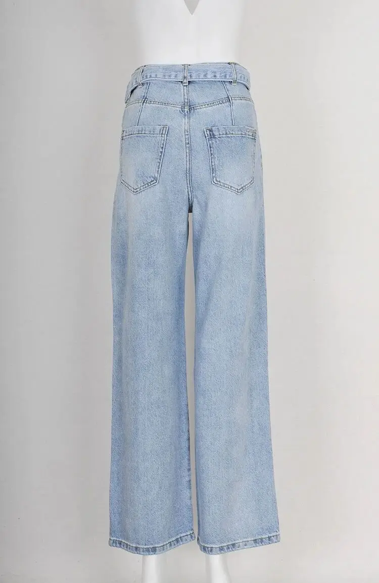 Women Vintage Blue High Waist Jeans Denim Pants With Matching Buckle Belt Ladies Fashion Casual Trousers
Women Vintage Blue High Waist Jeans Denim Pants With Matching Buckle Belt Ladies Fashion Casual Trousers