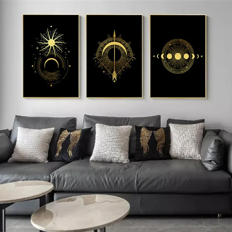 Black Gold Star Canvas Painting Sun Moon Posters Print Modern Abstract Wall Art Nordic Living Room Decor Picture Unframed
Black Gold Star Canvas Painting Sun Moon Posters Print Modern Abstract Wall Art Nordic Living Room Decor Picture Unframed