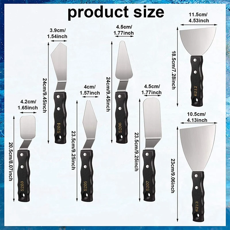 7Pcs Large Painting Knife Set Pallet Knife,Painting Mixing Scraper Spatula Palette Knife Tools,for Color Mixing Supplies
7Pcs Large Painting Knife Set Pallet Knife,Painting Mixing Scraper Spatula Palette Knife Tools,for Color Mixing Supplies