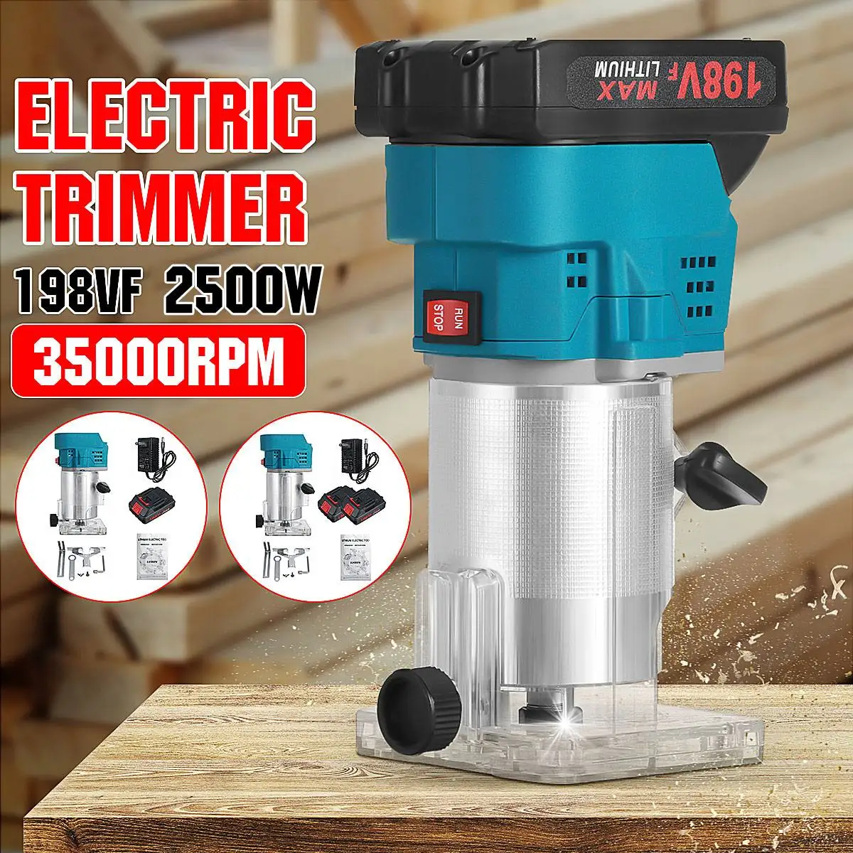 198VF Cordless Electric Trimmer Wood hand trimmer Engraving Slotting Trimming Carving Machine Router Wood for Makita 18V battery
198VF Cordless Electric Trimmer Wood hand trimmer Engraving Slotting Trimming Carving Machine Router Wood for Makita 18V battery