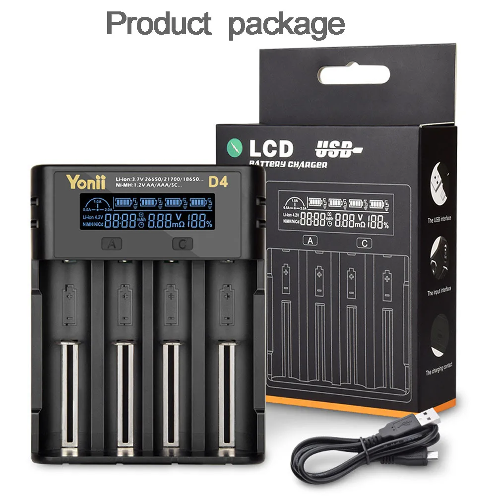 USB battery Charger for 18650 26650 21700 18350 AA AAA 3.7V/3.2V/1.2V/ lithium NiMH battery LCD Smart Charger
USB battery Charger for 18650 26650 21700 18350 AA AAA 3.7V/3.2V/1.2V/ lithium NiMH battery LCD Smart Charger