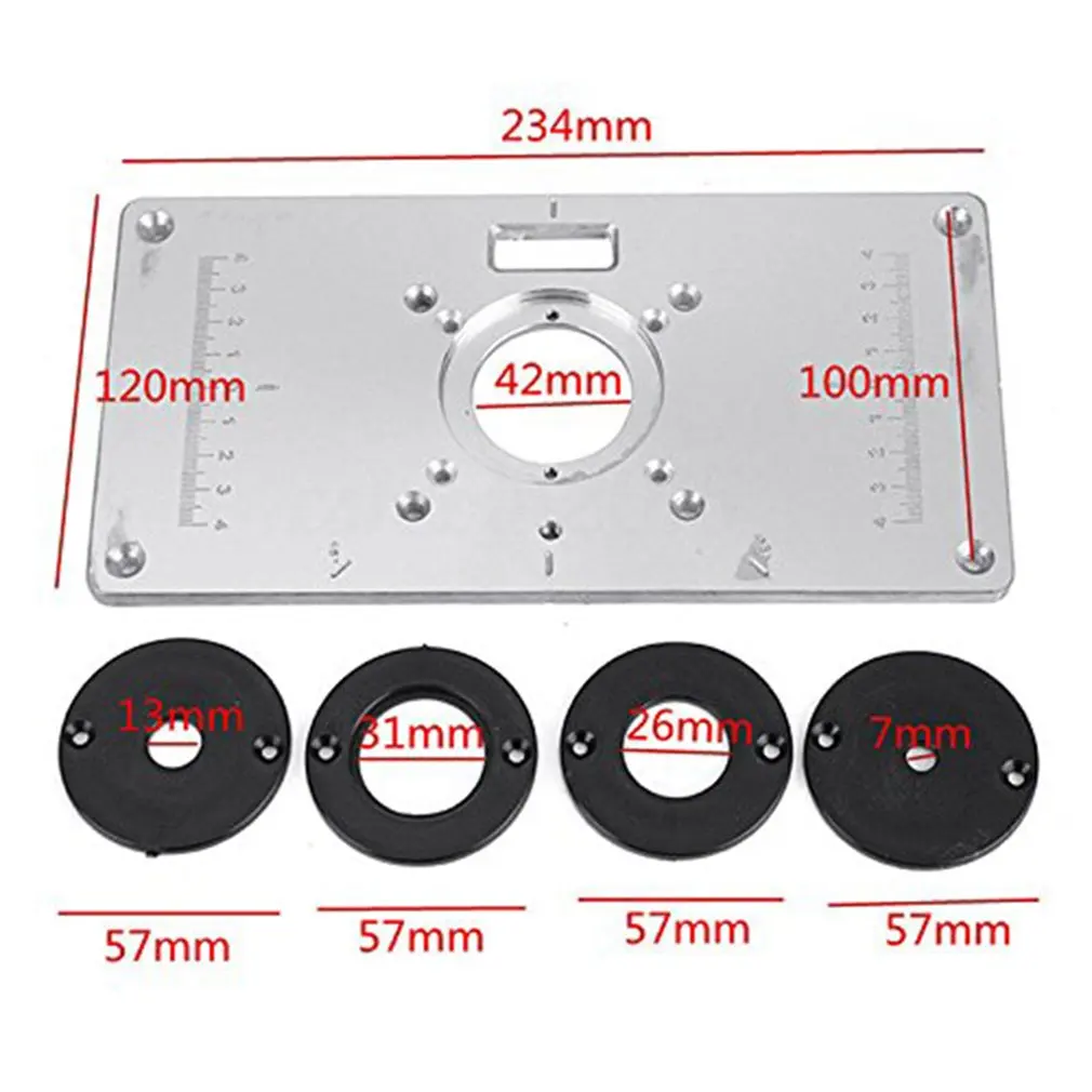 Multifunctional Aluminium Router Table Insert Plate Woodworking Benches Wood Router Trimmer Models Engraving Machine Flip Board 
Multifunctional Aluminium Router Table Insert Plate Woodworking Benches Wood Router Trimmer Models Engraving Machine Flip Board