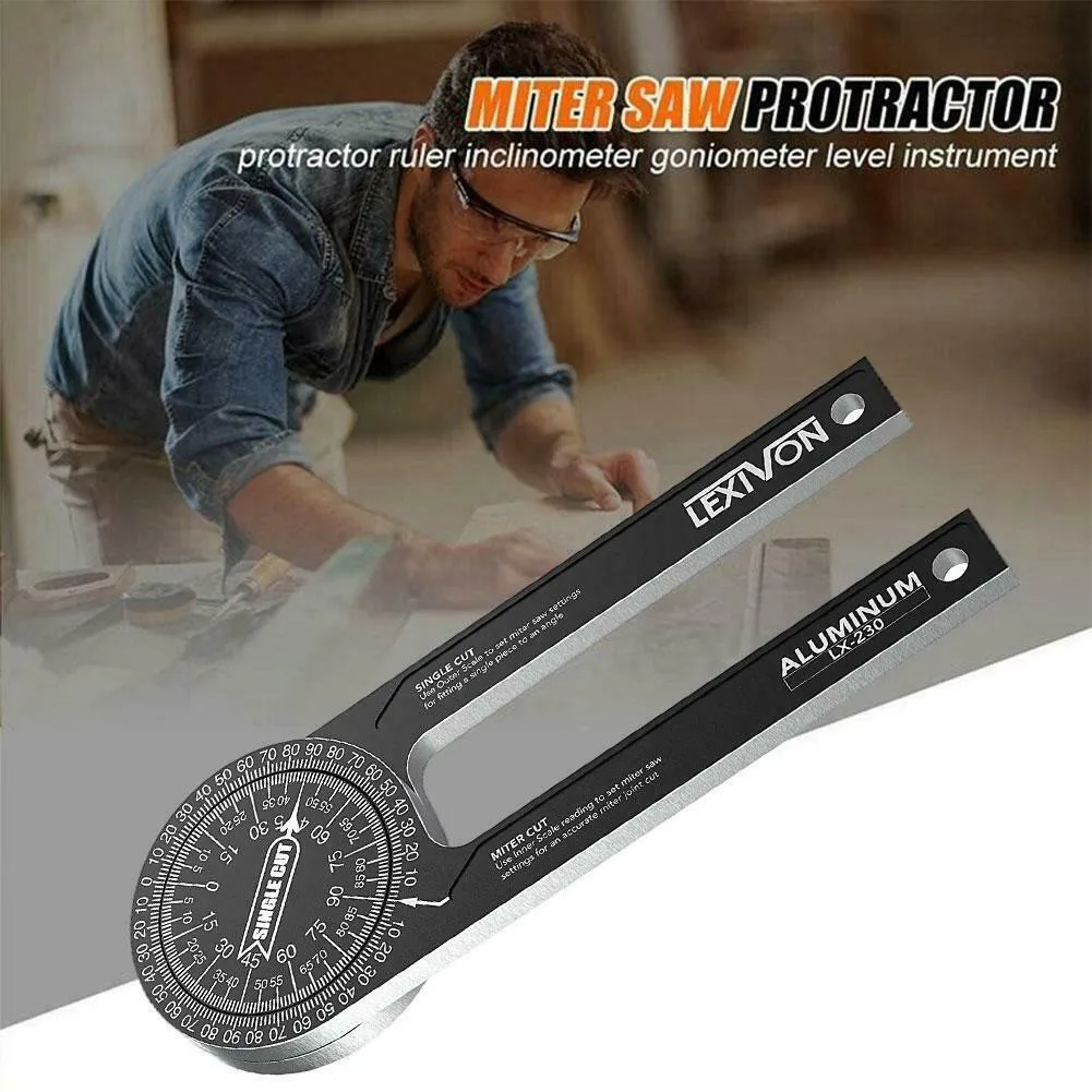 CNC Aluminum Alloy Miter Saw Indexing Angle Measuring Tool Protractor Woodworking Angle Finder With Precision Engraved Scales
CNC Aluminum Alloy Miter Saw Indexing Angle Measuring Tool Protractor Woodworking Angle Finder With Precision Engraved Scales