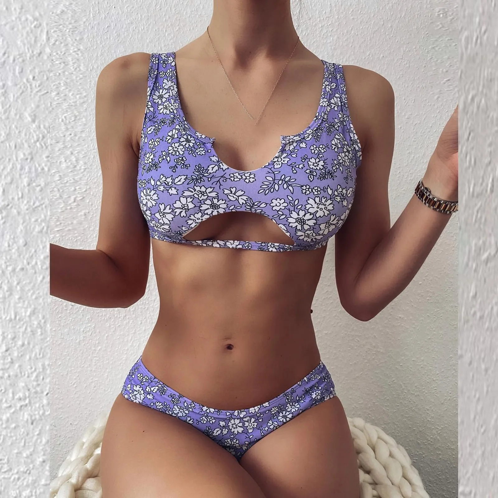2021 Sexy Swimsuit Female Fashion Floral Print High Waist Two Piece Bikini Swimwear Padded Swimsuit Women Купальники Женские
2021 Sexy Swimsuit Female Fashion Floral Print High Waist Two Piece Bikini Swimwear Padded Swimsuit Women Купальники Женские