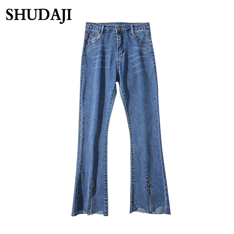 Fat Size Female Wear Fat Sister Fashionable Slim Jeans 9 Minutes Bell Pants In Autumn 2019 
Fat Size Female Wear Fat Sister Fashionable Slim Jeans 9 Minutes Bell Pants In Autumn 2019