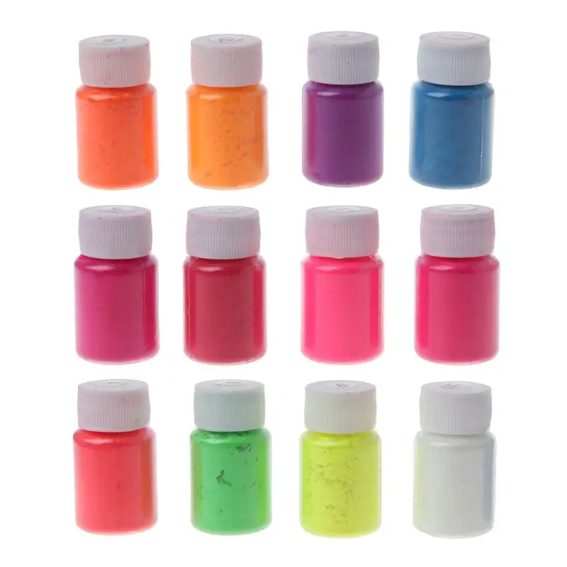 P15F 12Pcs Resin Bright Fluorescent UV Pigment Powder Black Light Reactive Luminous Resin Pigment Kit Jewerly Making 10g
P15F 12Pcs Resin Bright Fluorescent UV Pigment Powder Black Light Reactive Luminous Resin Pigment Kit Jewerly Making 10g