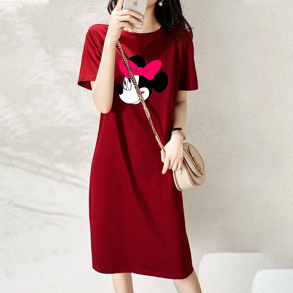 Disney Black Dresses for Women 2021 Minnie Mouse Printing Short Sleeve Straight Casual Loose T-Shirt Dress Elegant Robe Femme
Disney Black Dresses for Women 2021 Minnie Mouse Printing Short Sleeve Straight Casual Loose T-Shirt Dress Elegant Robe Femme