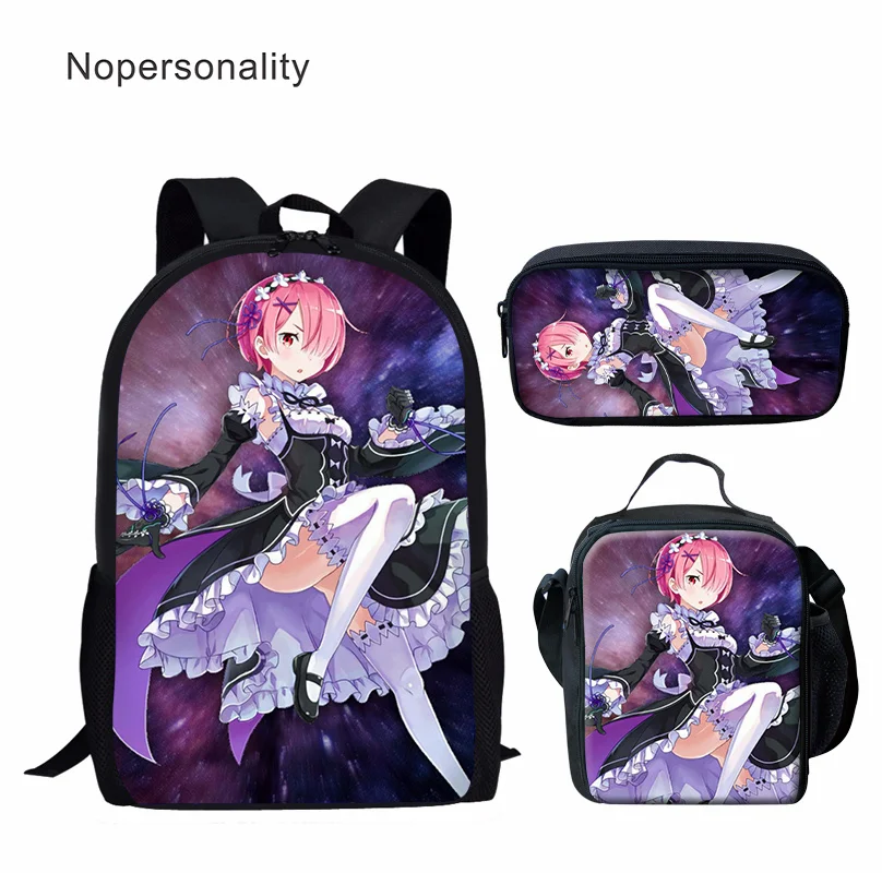 Nopersonality Junior School Girls School Bag Re Zero Pattern Bookbag and Lunch Pencil Bags 3in1 Set for Student Girl Mochila
Nopersonality Junior School Girls School Bag Re Zero Pattern Bookbag and Lunch Pencil Bags 3in1 Set for Student Girl Mochila