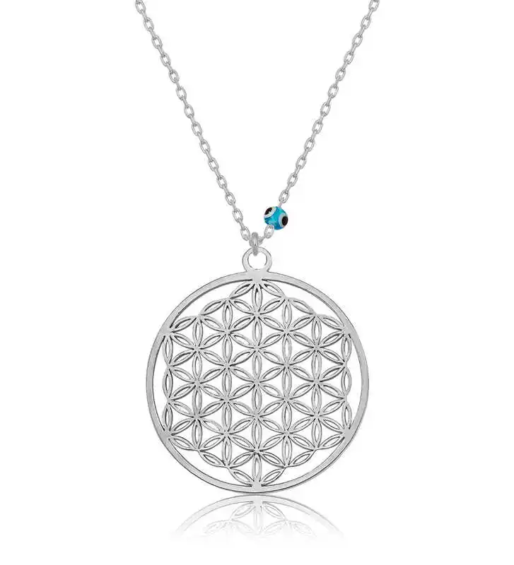 Silverlina Silver Evil Eye Eyes Flower of Life Necklace
Silverlina Silver Evil Eye Eyes Flower of Life Necklace
