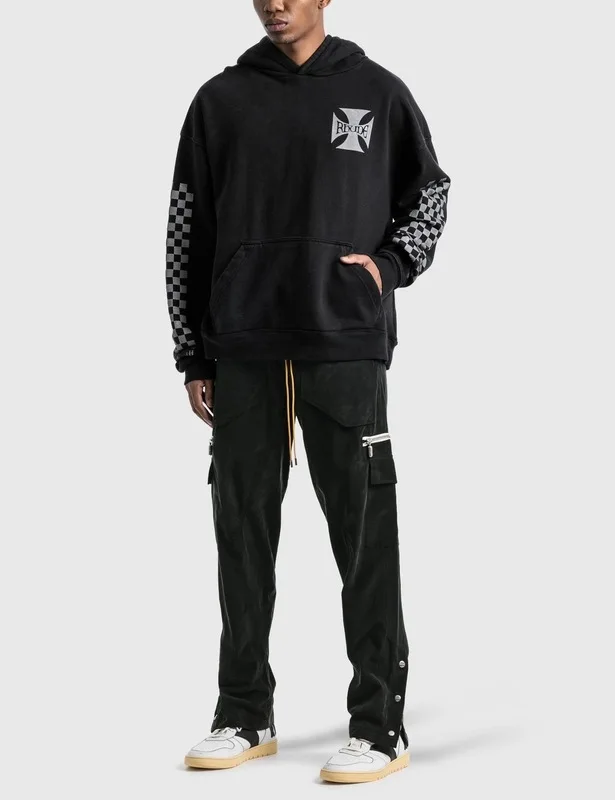 Black RHUDE Overalls 2021SS Men Women High Quality Zipper Pocket RHUDE Cargo Pants Buttoned Hem Retro Multi Pockets Trousers
Black RHUDE Overalls 2021SS Men Women High Quality Zipper Pocket RHUDE Cargo Pants Buttoned Hem Retro Multi Pockets Trousers