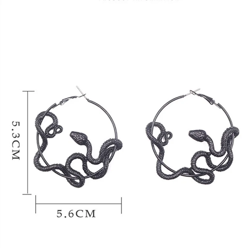 Gothic Style Exaggeration Snake Big Hoop Earrings Motorcycle Party Steampunk Cool Earrings Serpent Jewelry for Women
Gothic Style Exaggeration Snake Big Hoop Earrings Motorcycle Party Steampunk Cool Earrings Serpent Jewelry for Women