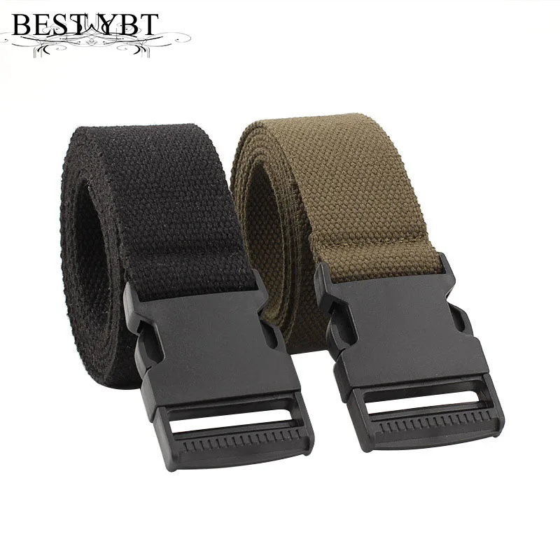 Best YBT Unisex Belt Canvas Plastic Insert buckle Women Cowboy Outdoor Sports Casual Fashion High Quality Men | Аксессуары для