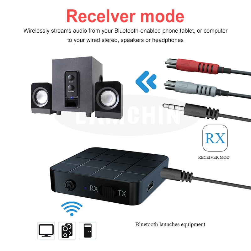 Беспроводной Bluetooth-адаптер 2 в 1 аудиоприемник передатчик RCA 3 5 мм AUX разъем стерео