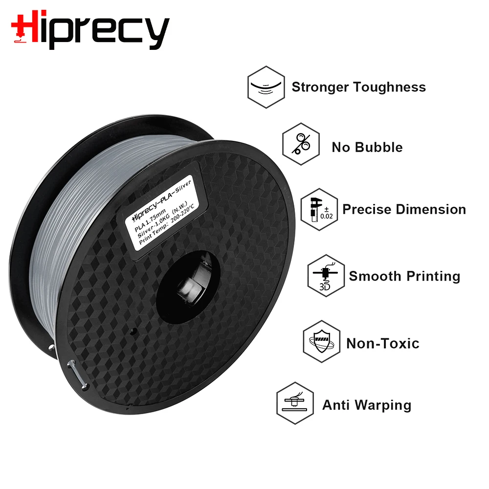 PLA Filament1.75mm 1kg Dimensional Accuracy +/-0.02mm filament 3d printer For 3D Printer 3D Pen Black Silver
PLA Filament1.75mm 1kg Dimensional Accuracy +/-0.02mm filament 3d printer For 3D Printer 3D Pen Black Silver