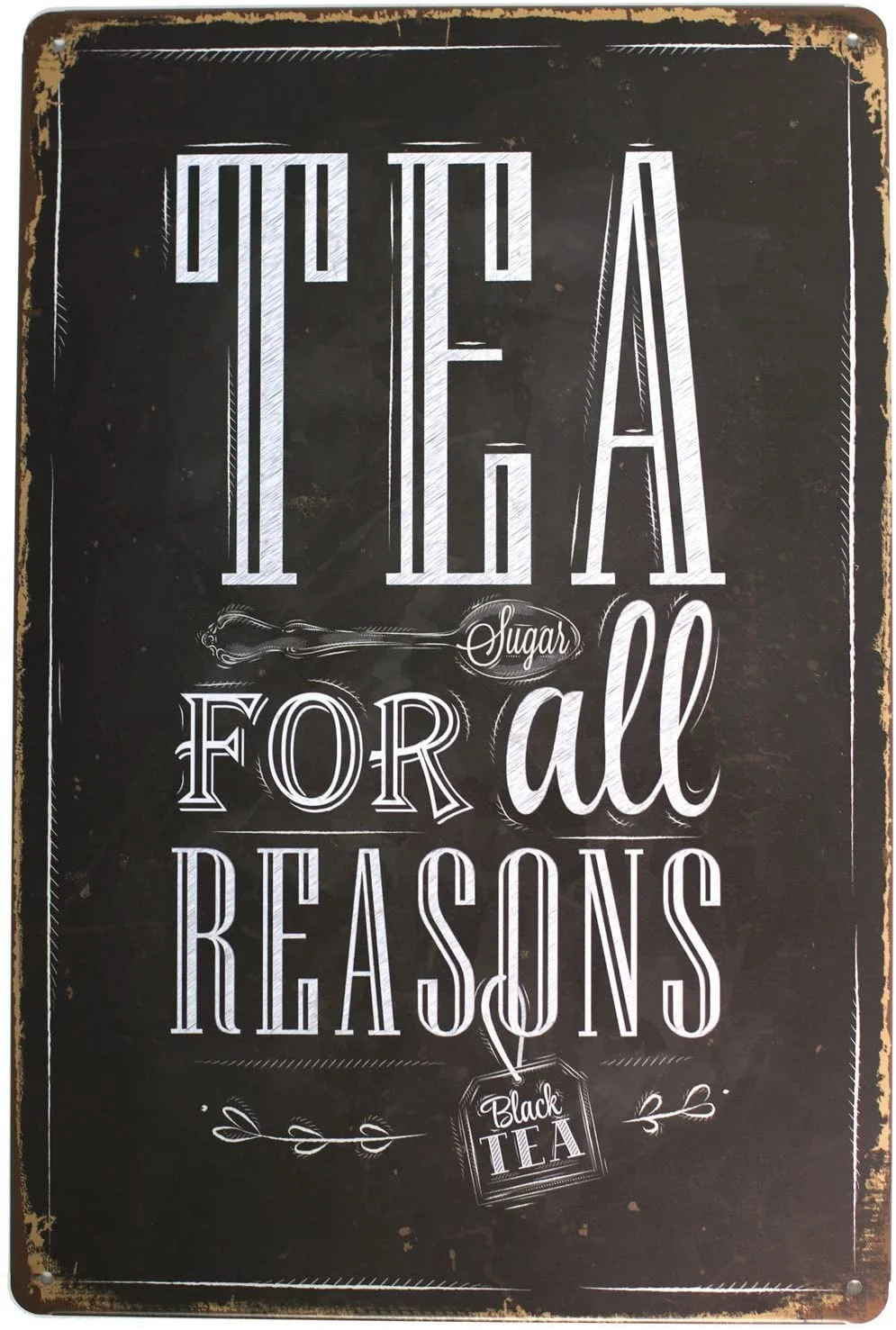 SUMIK Tea for All Reasons Metal Tin Sign, Vintage Art Poster Plaque Kitchen Living Room Bar Home Wall Decor
SUMIK Tea for All Reasons Metal Tin Sign, Vintage Art Poster Plaque Kitchen Living Room Bar Home Wall Decor