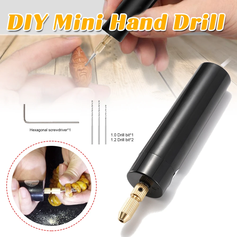 Mini Electric Drill Handheld Usb Powered Portable Rotary Drill Set With 3 Twist Drill Bits For Metal Wood Jewelry Accessories
Mini Electric Drill Handheld Usb Powered Portable Rotary Drill Set With 3 Twist Drill Bits For Metal Wood Jewelry Accessories
