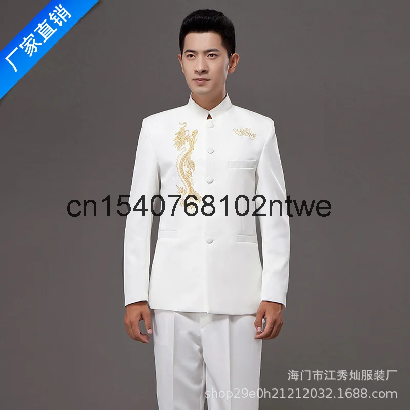 ZhongShanZhuang 202 new men's embroidered slim Tang suit stage performance dress bridegroom wedding dress 
ZhongShanZhuang 202 new men's embroidered slim Tang suit stage performance dress bridegroom wedding dress