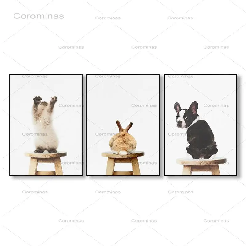 Baby Animal Stand On Chair Poster Room Decor Rabbit Animals Canvas Painting Nursery Wall Art Nordic Posters Kids Room Decoration
Baby Animal Stand On Chair Poster Room Decor Rabbit Animals Canvas Painting Nursery Wall Art Nordic Posters Kids Room Decoration