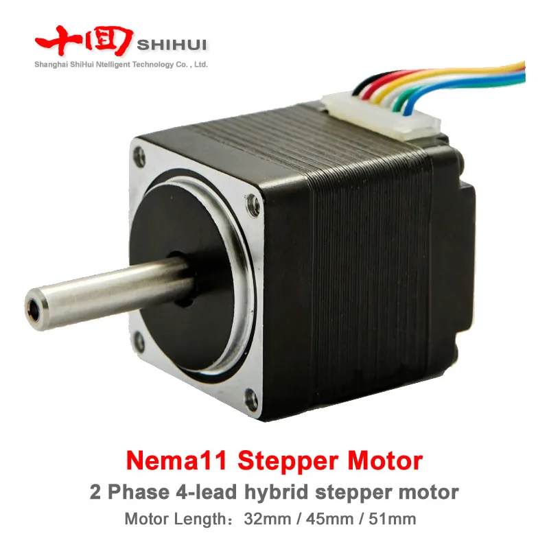 Nema 11 2 Phase 28 Hybrid Stepper Motor 4 Lead 0.67A Step Angle 1.8° Motor Length 32/45/51mm For DIY 3D Printer CNC Kit 
Nema 11 2 Phase 28 Hybrid Stepper Motor 4 Lead 0.67A Step Angle 1.8° Motor Length 32/45/51mm For DIY 3D Printer CNC Kit