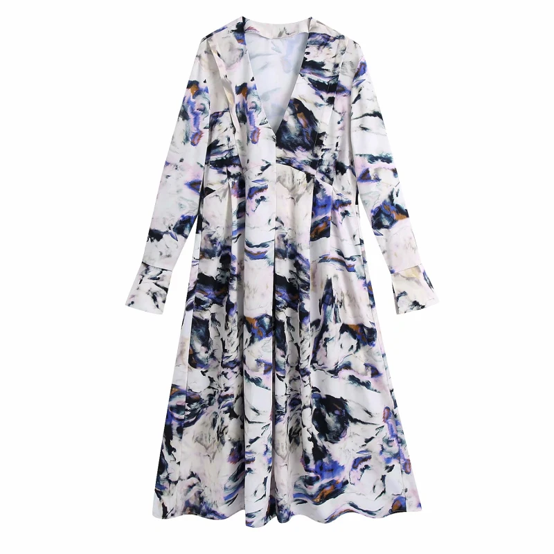 Vogue Casual Woman V Neck Draped Printed Long Dress Tide Spring Fashion Ladie Holiday Dresses Female Elegant Streetwear Dress
Vogue Casual Woman V Neck Draped Printed Long Dress Tide Spring Fashion Ladie Holiday Dresses Female Elegant Streetwear Dress