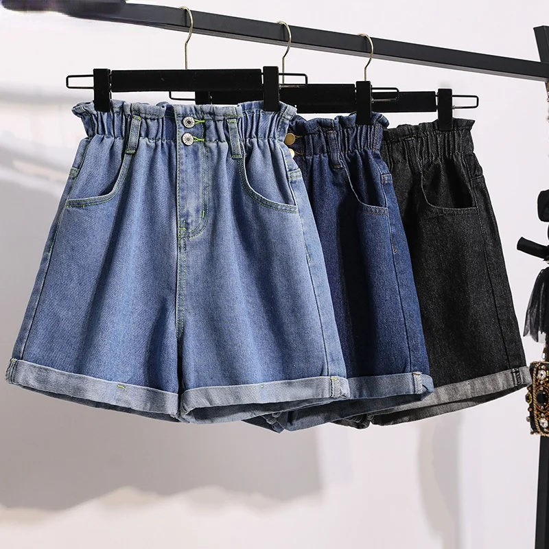 2021 Summer High Waist Denim Shorts Women Casual Loose Ladies Fashion Roll Up Hem Elastic Waist Jeans Female plus size S-5XL
2021 Summer High Waist Denim Shorts Women Casual Loose Ladies Fashion Roll Up Hem Elastic Waist Jeans Female plus size S-5XL