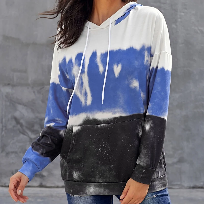 Women's Long Sleeve Hoodie Top Casual Loose Tie Dye Printed Drawstring Pullover Sweatshirt with Pocket
Women's Long Sleeve Hoodie Top Casual Loose Tie Dye Printed Drawstring Pullover Sweatshirt with Pocket