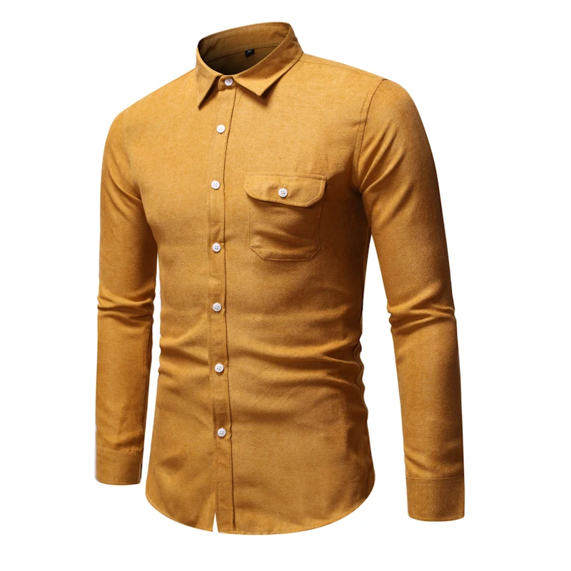 2020 Men Spring Autumn New Shirt Long Sleeve Corduroy European American Style Fashion High Quality Cotton Shirt Male Blouses
2020 Men Spring Autumn New Shirt Long Sleeve Corduroy European American Style Fashion High Quality Cotton Shirt Male Blouses