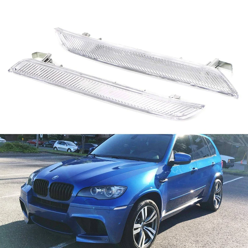 2Pcs Euro Clear Lens Front Bumper Side Marker Reflector Lamps for BMW E71 X6 E70 X5M 2008-2014 Replace Sidemarker Lamps 
2Pcs Euro Clear Lens Front Bumper Side Marker Reflector Lamps for BMW E71 X6 E70 X5M 2008-2014 Replace Sidemarker Lamps