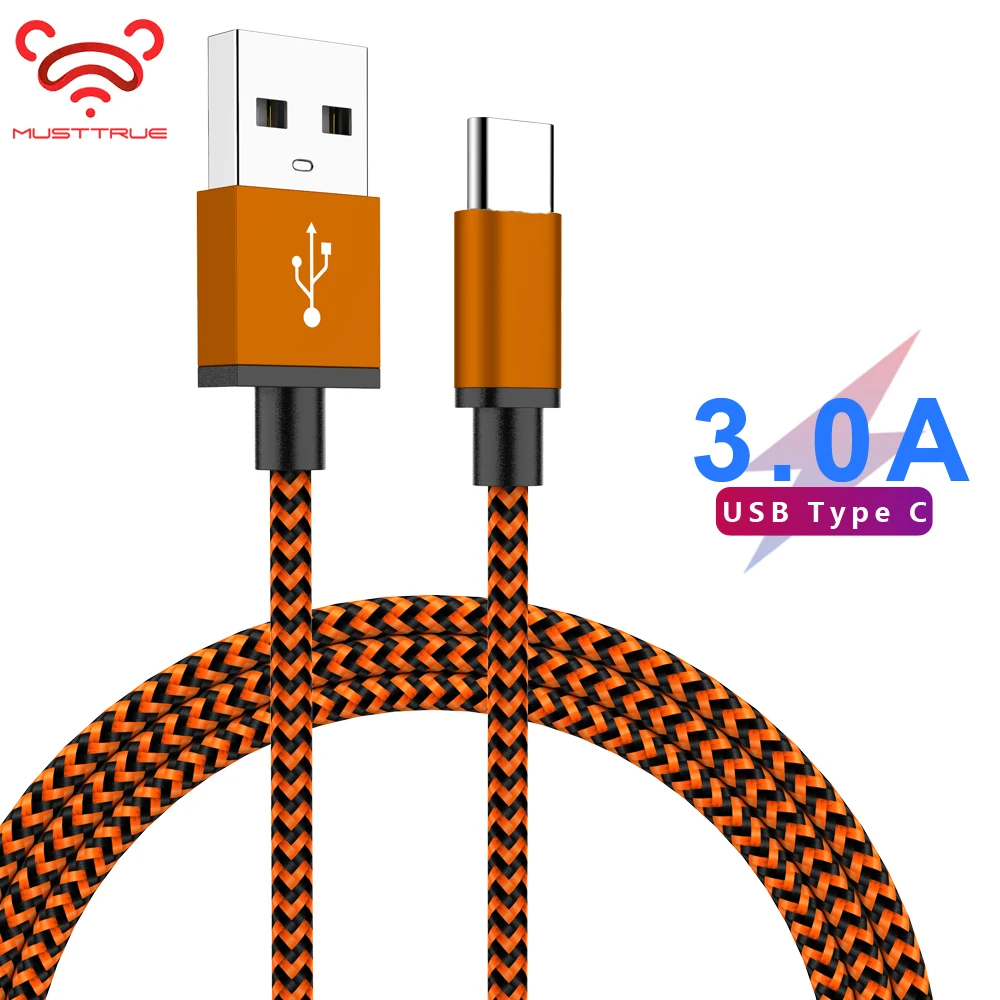 Кабель MUSTTRUE 1 м 2 3 USB Type C для Oneplus 7 pro xiaomi mi a3 кабель передачи данных зарядный провод