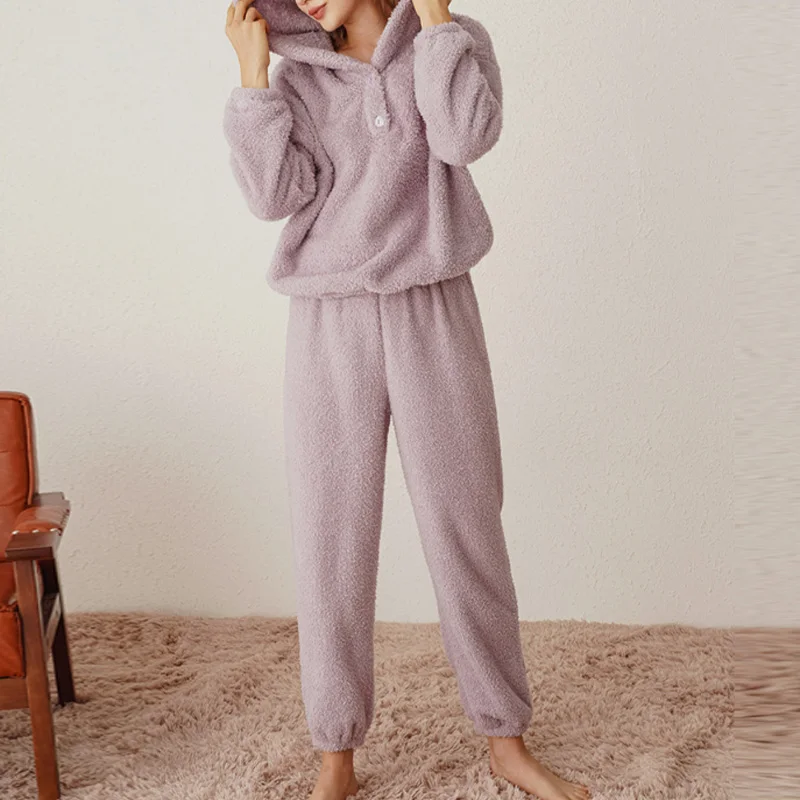 Winter Plush Hooded Women Tracksuit Two Piece Set Oversized Long Sleeve Hoodies Pant Sets Female 2021 Ladies Causal Home Suit
Winter Plush Hooded Women Tracksuit Two Piece Set Oversized Long Sleeve Hoodies Pant Sets Female 2021 Ladies Causal Home Suit