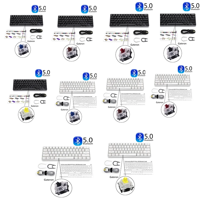 Skyloong SK61Mini 60% Portable Mechanical Keyboard Wireless Bluetooth-compatible 5.0 Gateron MX RGB Backlight For PC/Mac
Skyloong SK61Mini 60% Portable Mechanical Keyboard Wireless Bluetooth-compatible 5.0 Gateron MX RGB Backlight For PC/Mac