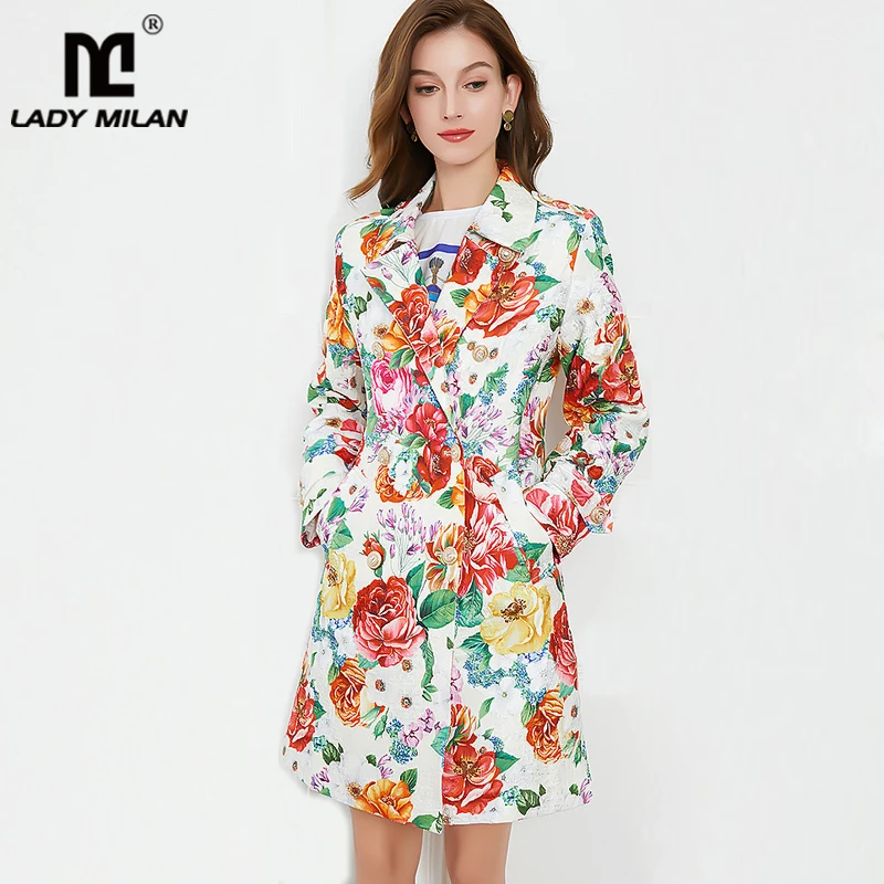 Women's Runway Trench Coats Turn Down Collar Long Sleeves Double Breasted Printed Jacquard Fashion Outerwear
Women's Runway Trench Coats Turn Down Collar Long Sleeves Double Breasted Printed Jacquard Fashion Outerwear